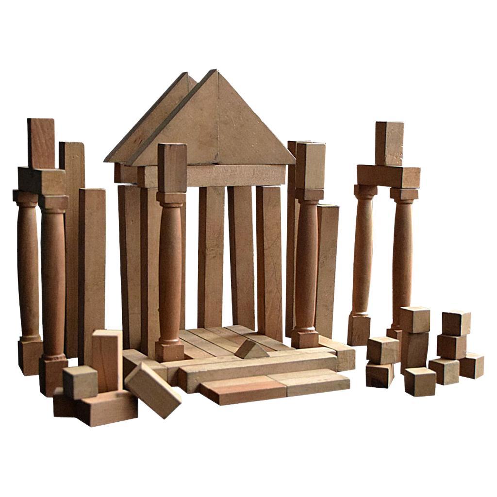 19th Century German Pine Childs Building Blocks