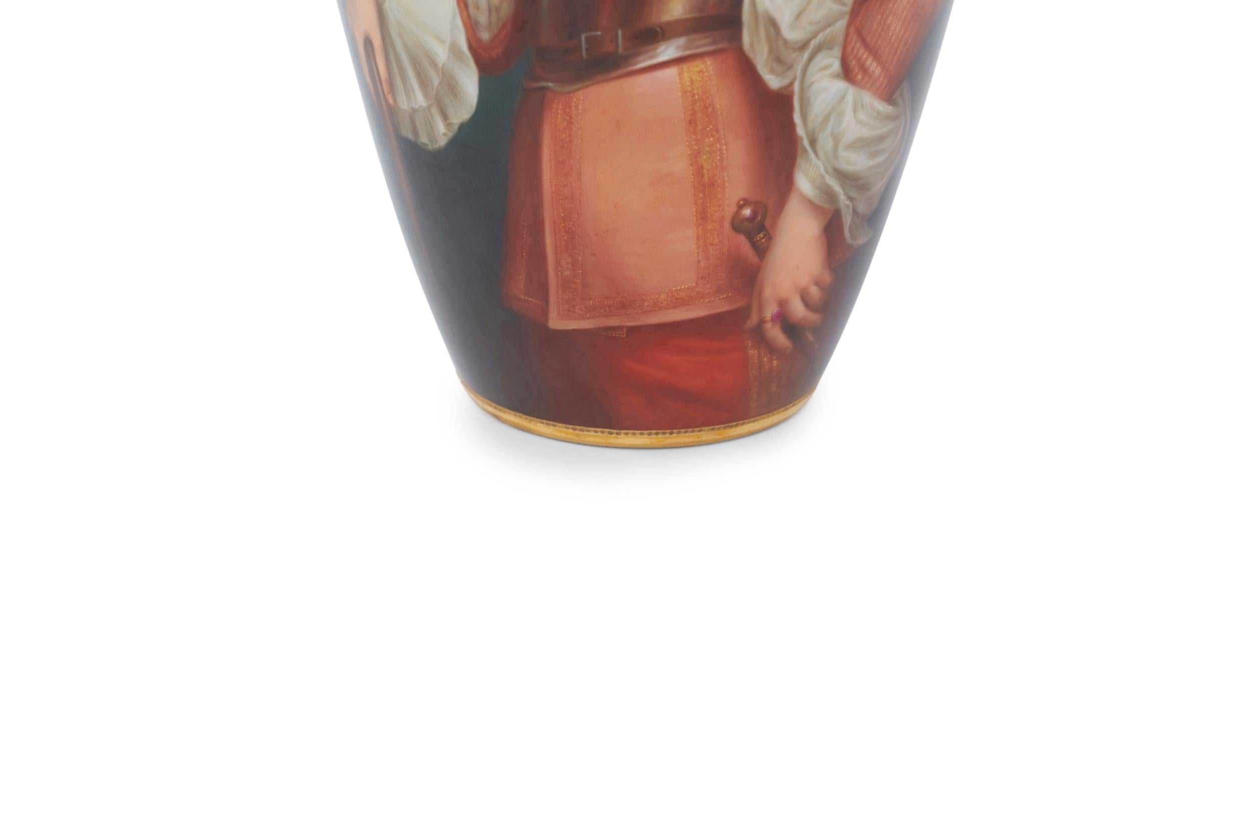 Deutsches Porzellan des 19. Jahrhunderts Dekoratives Stück / Vase  (Farbe) im Angebot