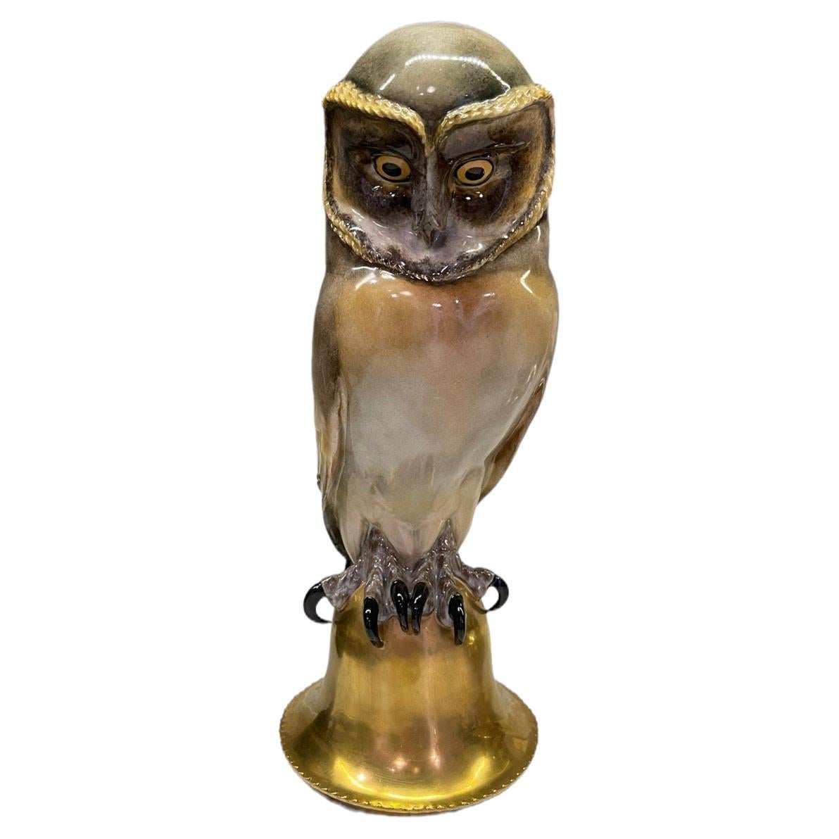 19th Century German Porcelain Owl Figure, by Meissen