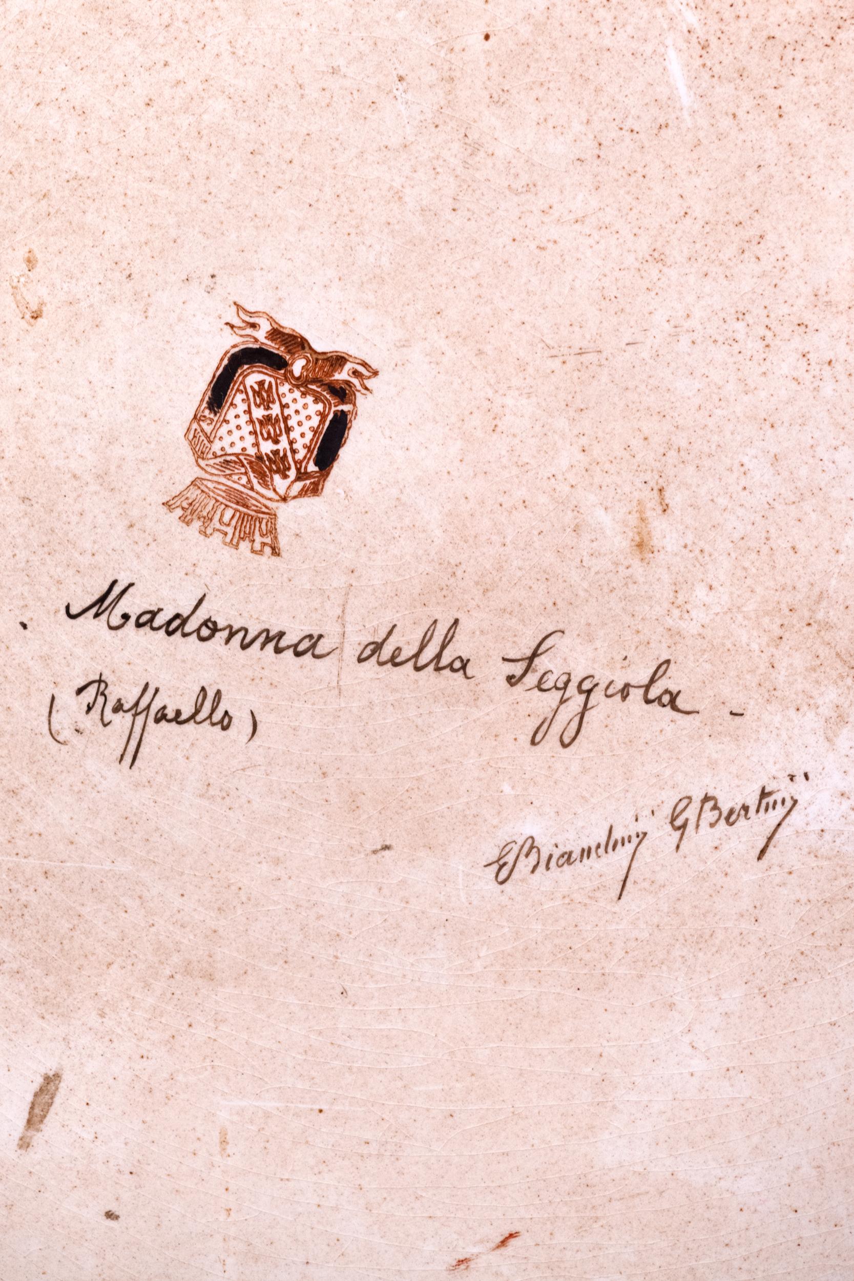 Placa Pintada de Porcelana Alemana del Siglo XIX De la Madonna Della Seggiola en venta 2