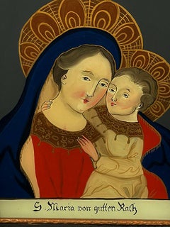 19th Century German Religious Reverse Glass Painting