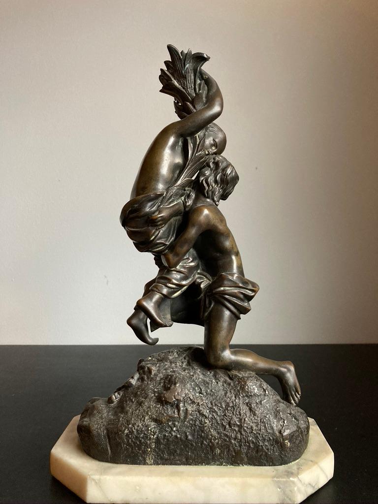 19th Century German Bronze Group on Marble Plinth  For Sale 8