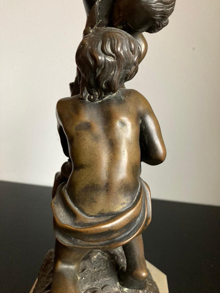 19th Century German Bronze Group on Marble Plinth  For Sale 11