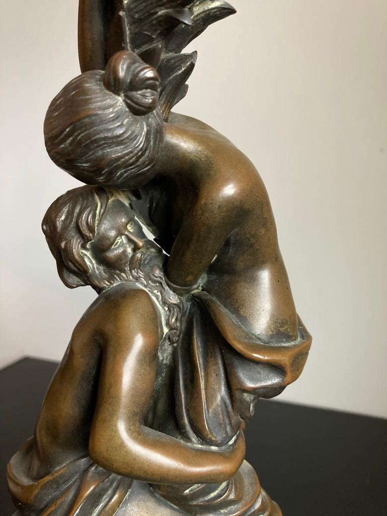 Deutsche romantische Bronzegruppe des 19. Jahrhunderts (Romantik) im Angebot