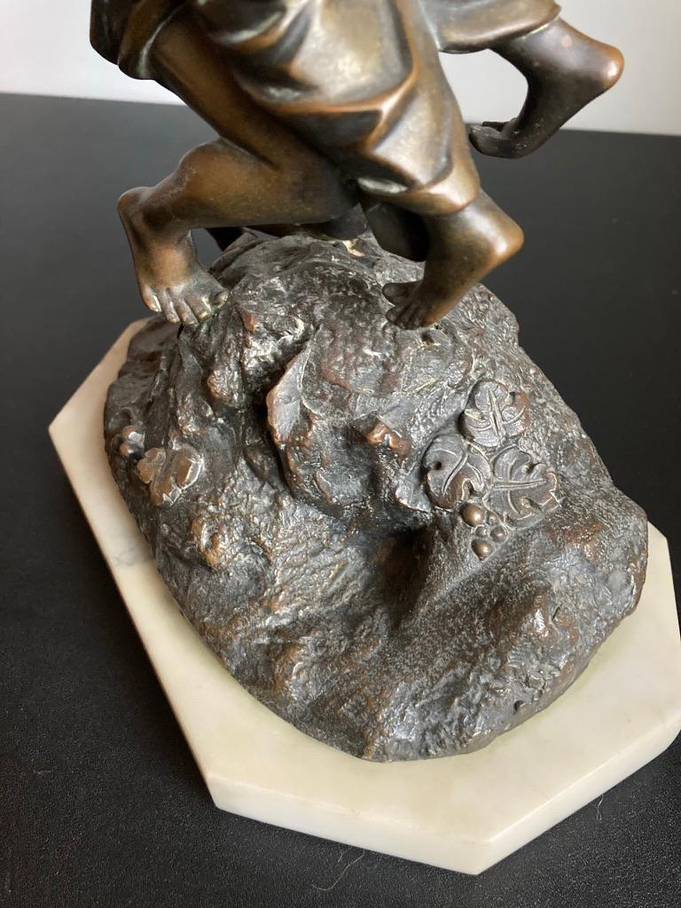 Romantic 19th Century German Bronze Group on Marble Plinth  For Sale