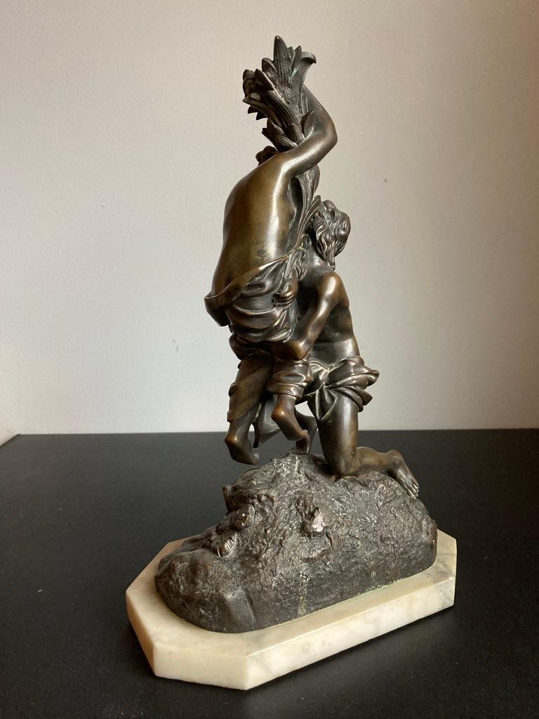 19th Century German Bronze Group on Marble Plinth  For Sale 3