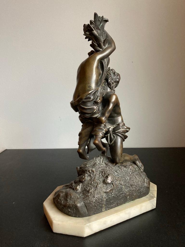 Gruppo tedesco in bronzo del XIX secolo su basamento in marmo in vendita 2