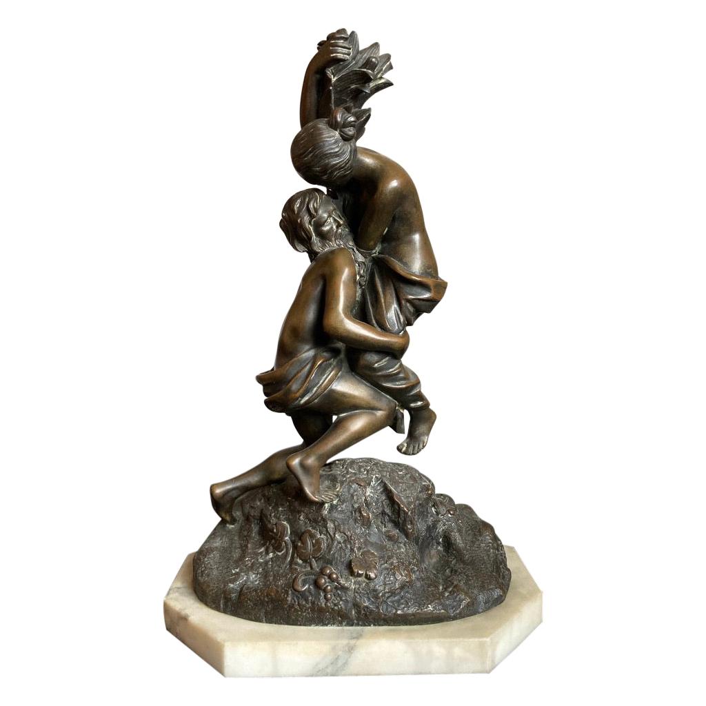 19th Century German Bronze Group on Marble Plinth  For Sale