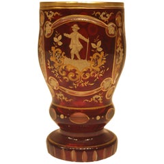 19th Century German Ruby Glass Pokal