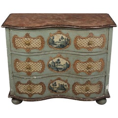 19th Century German Serpentine Painted Chest