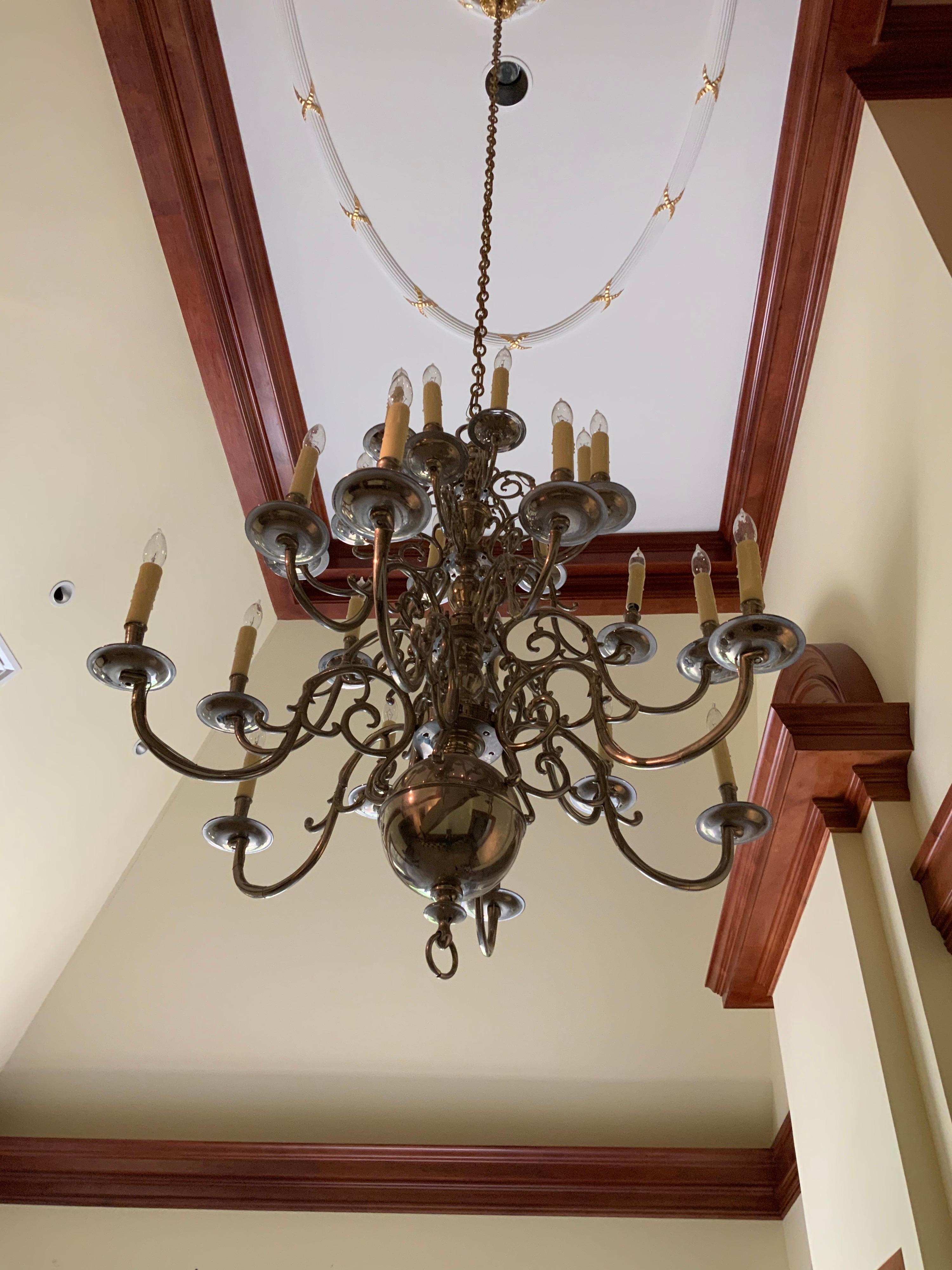 This German silver chandelier origins from France.

19th century period.