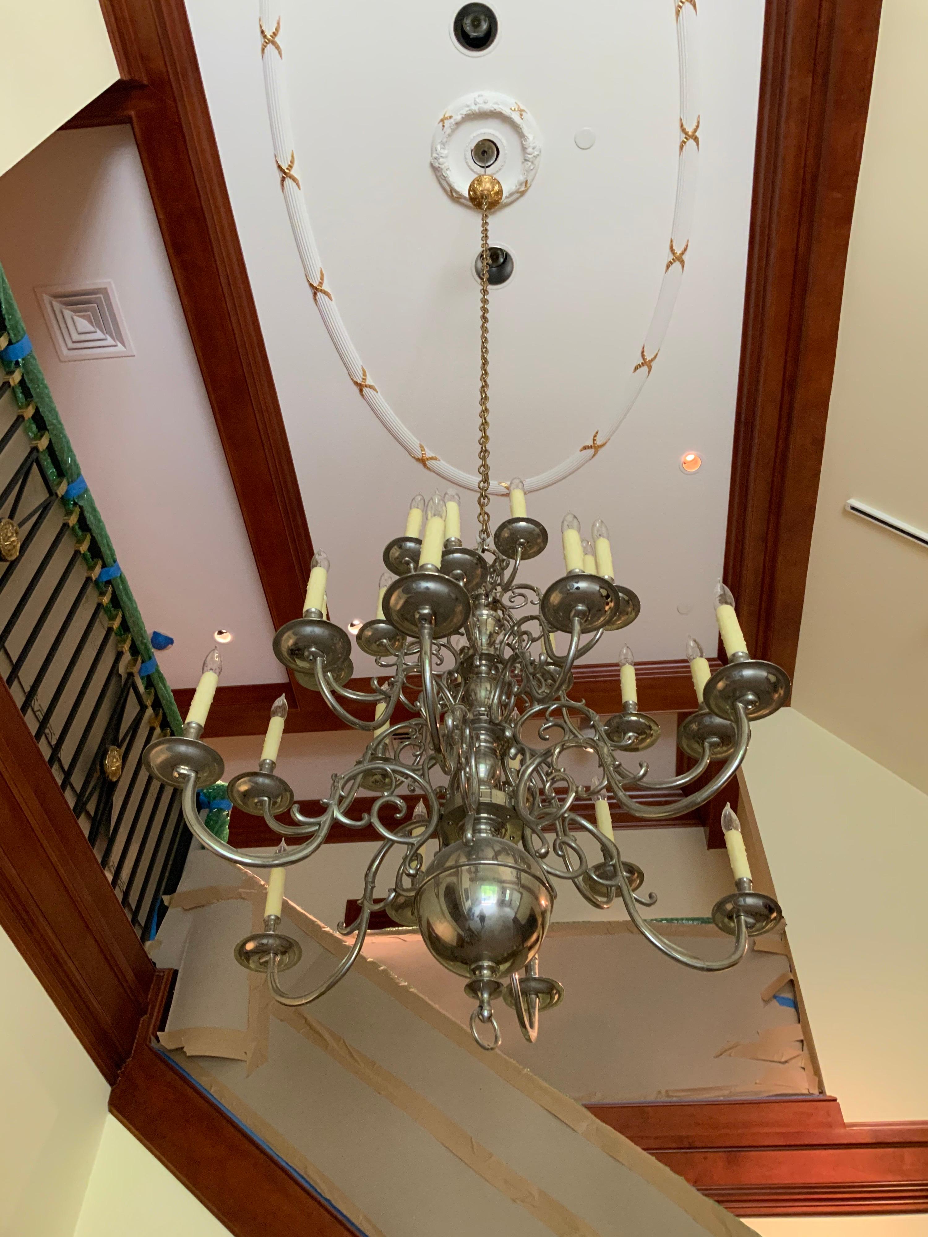 19th Century German Silver Chandelier from France In Good Condition For Sale In Dallas, TX