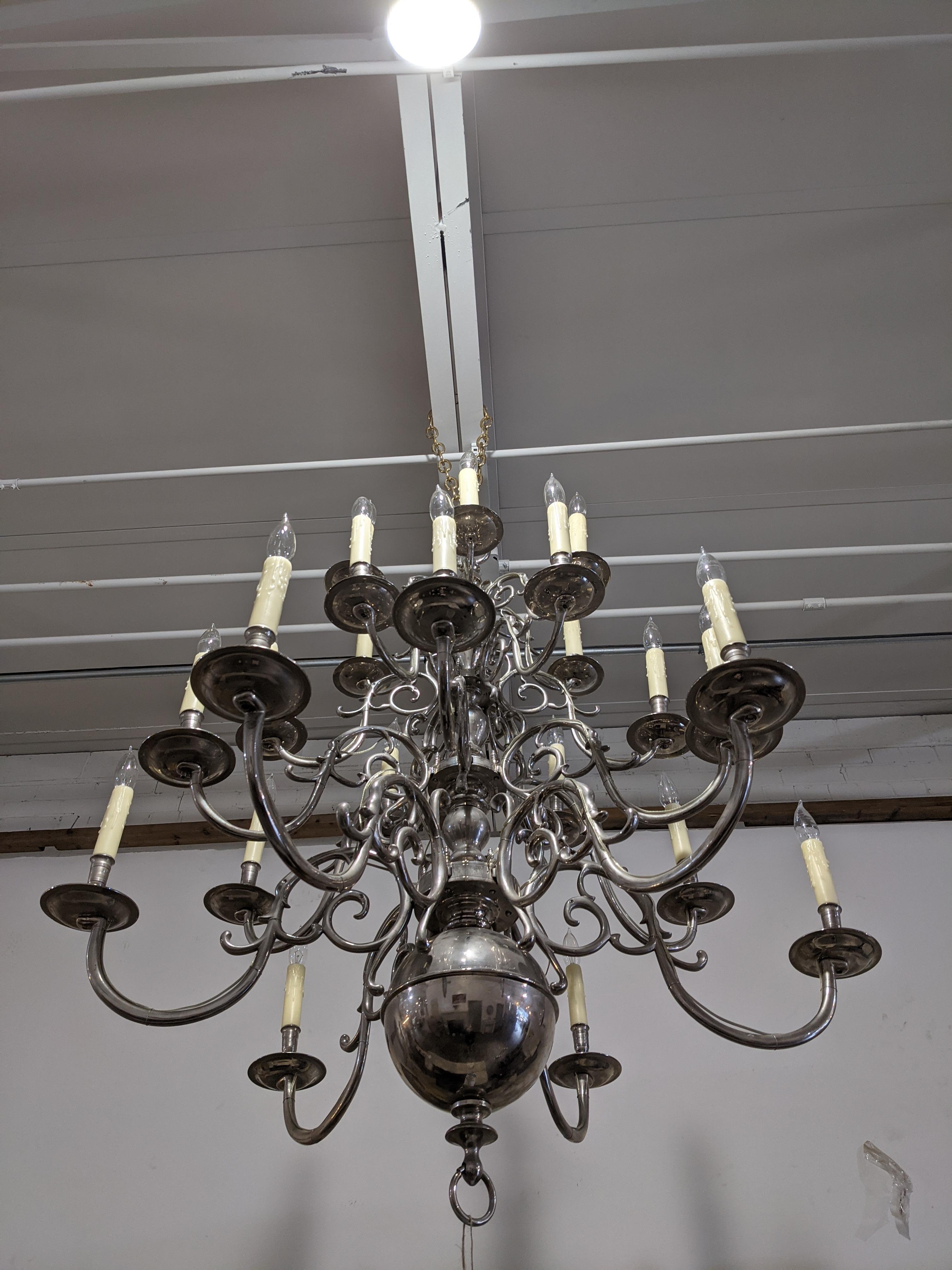 19th Century German Silver Chandelier from France For Sale 1