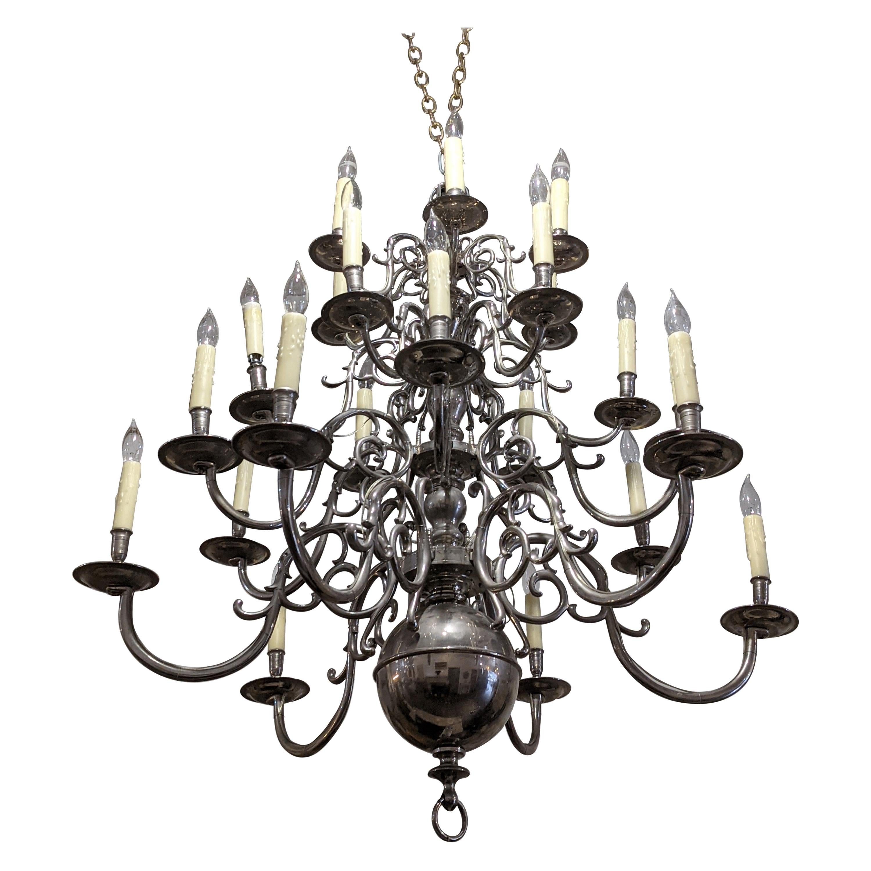 19th Century German Silver Chandelier from France