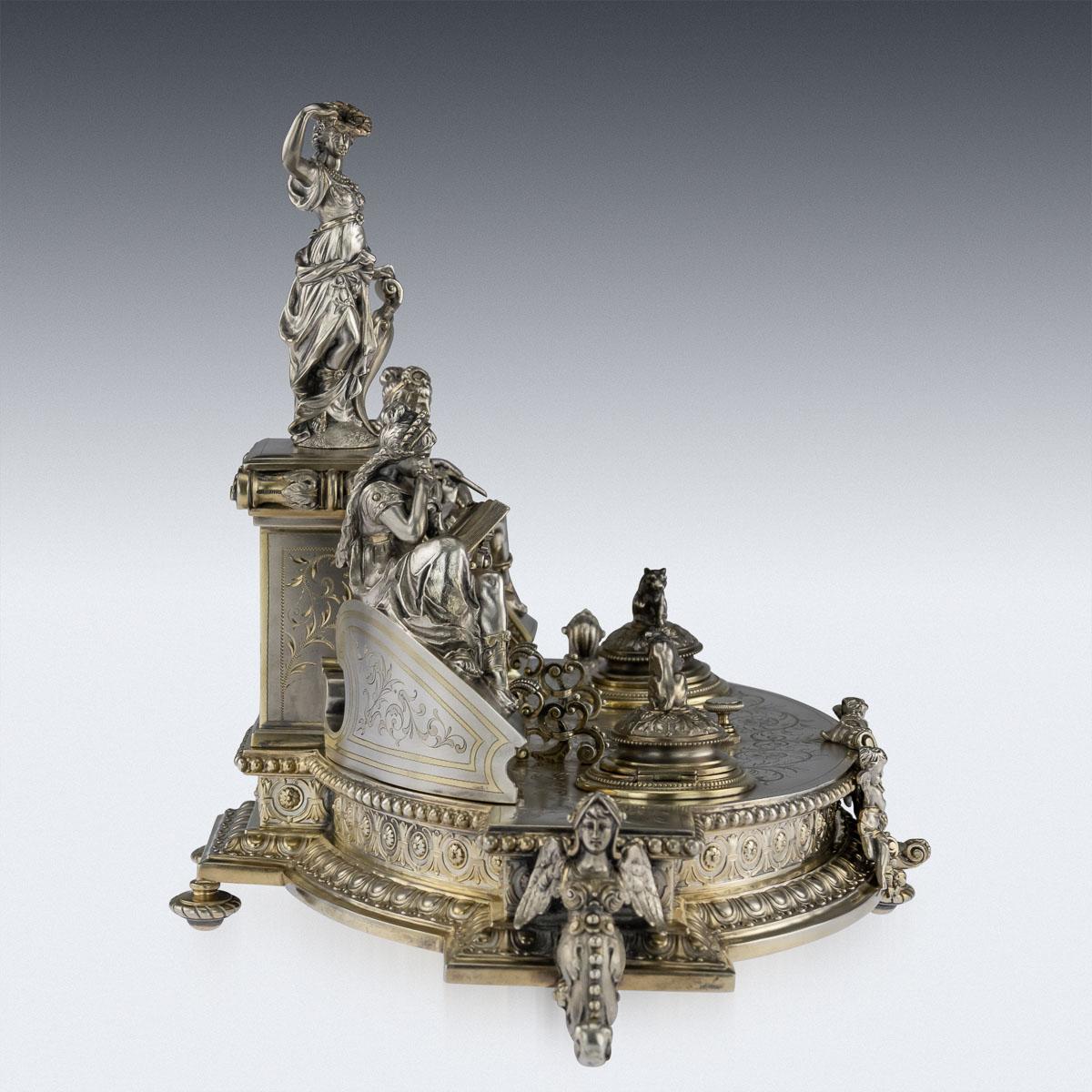 19th Century German Silver Desk Stand by Gustav Memmert, circa 1890 2