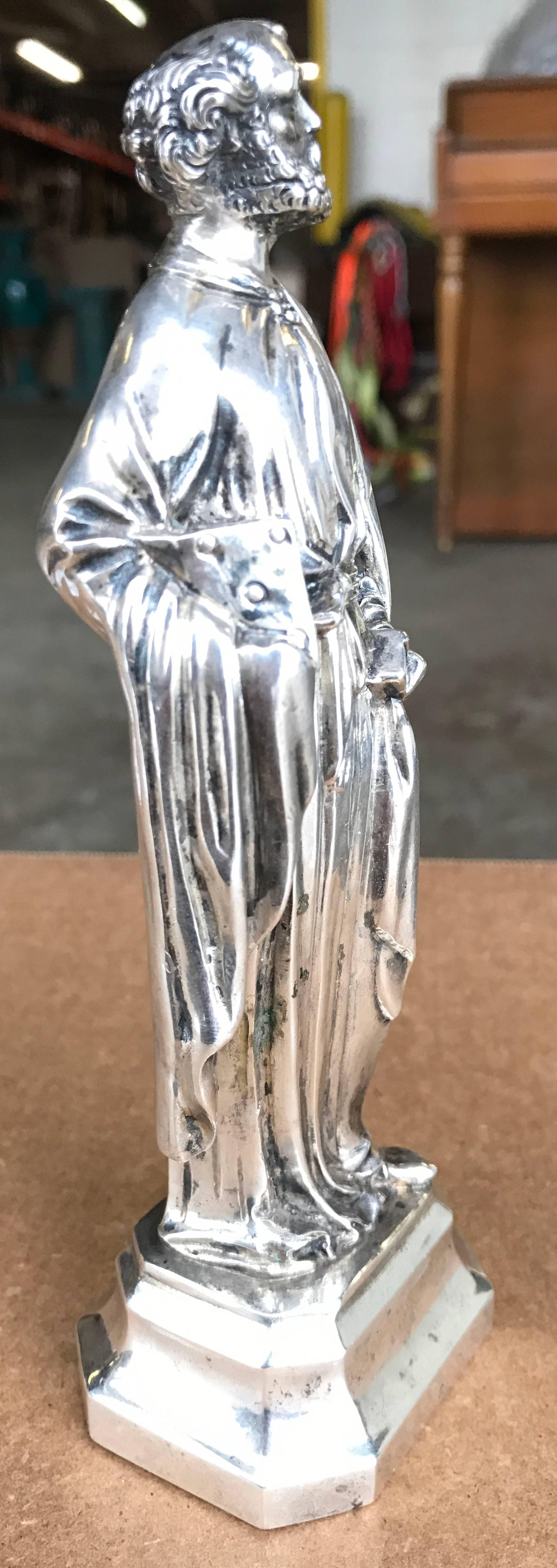 19th Century German Silver Ecclesiastical Figure of Sankt Peter For Sale 2