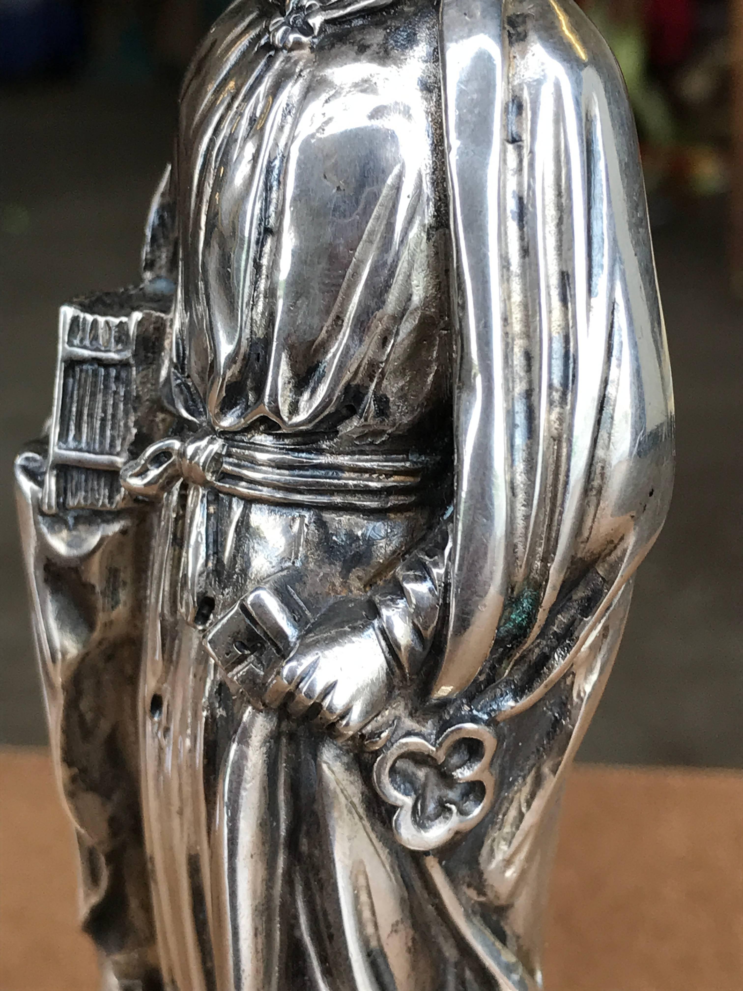 19th Century German Silver Ecclesiastical Figure of Sankt Peter For Sale 4