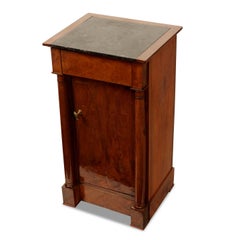 19th Century German small column cabinet walnut Marbletop Biedermeier circa 1830