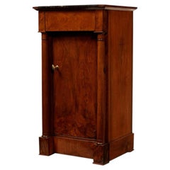 19th Century German small column cabinet walnut Marbletop Biedermeier circa 1830