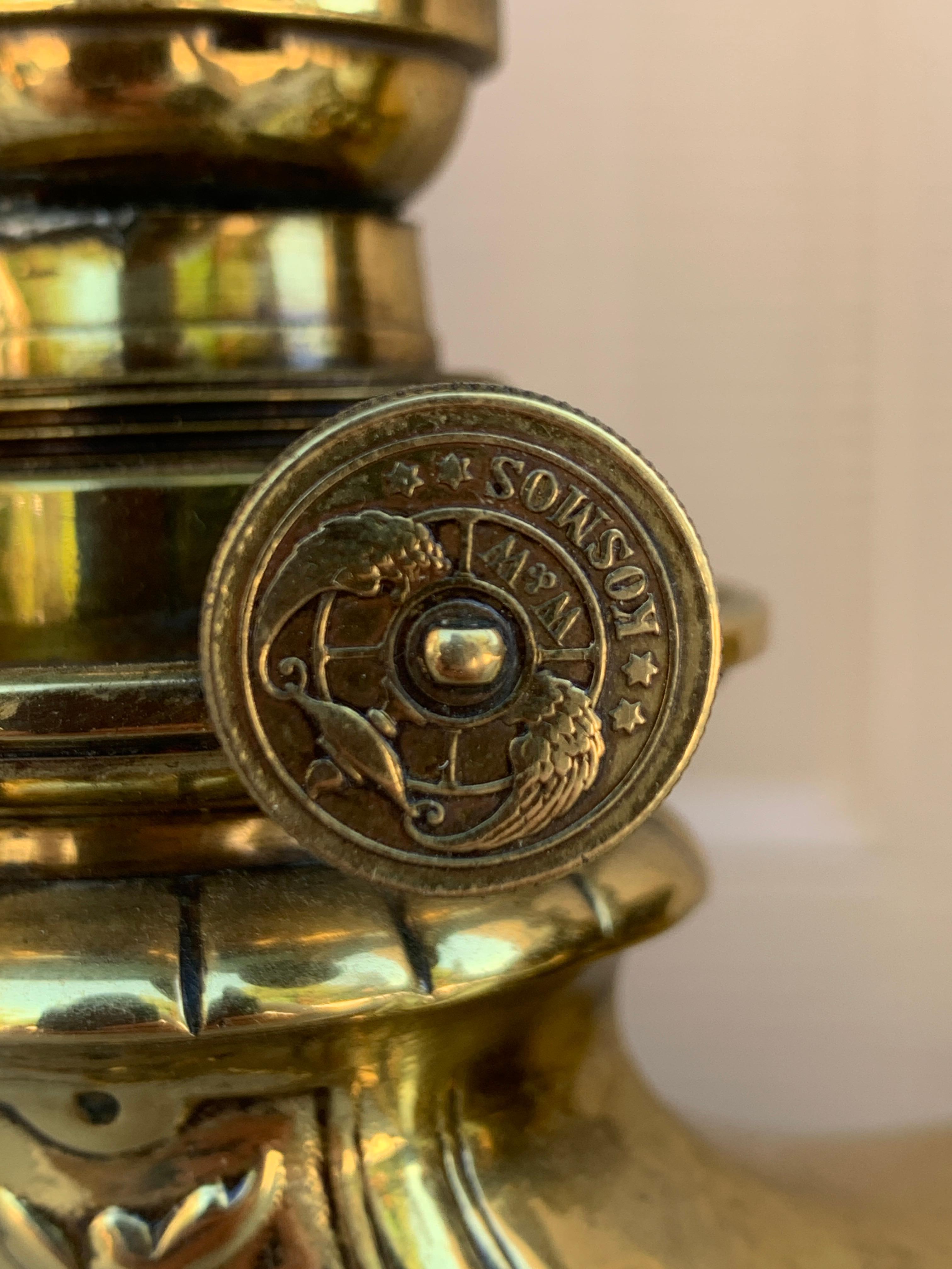 19th Century German Solid Brass Wild & Wessel Desk Lamp For Sale 7