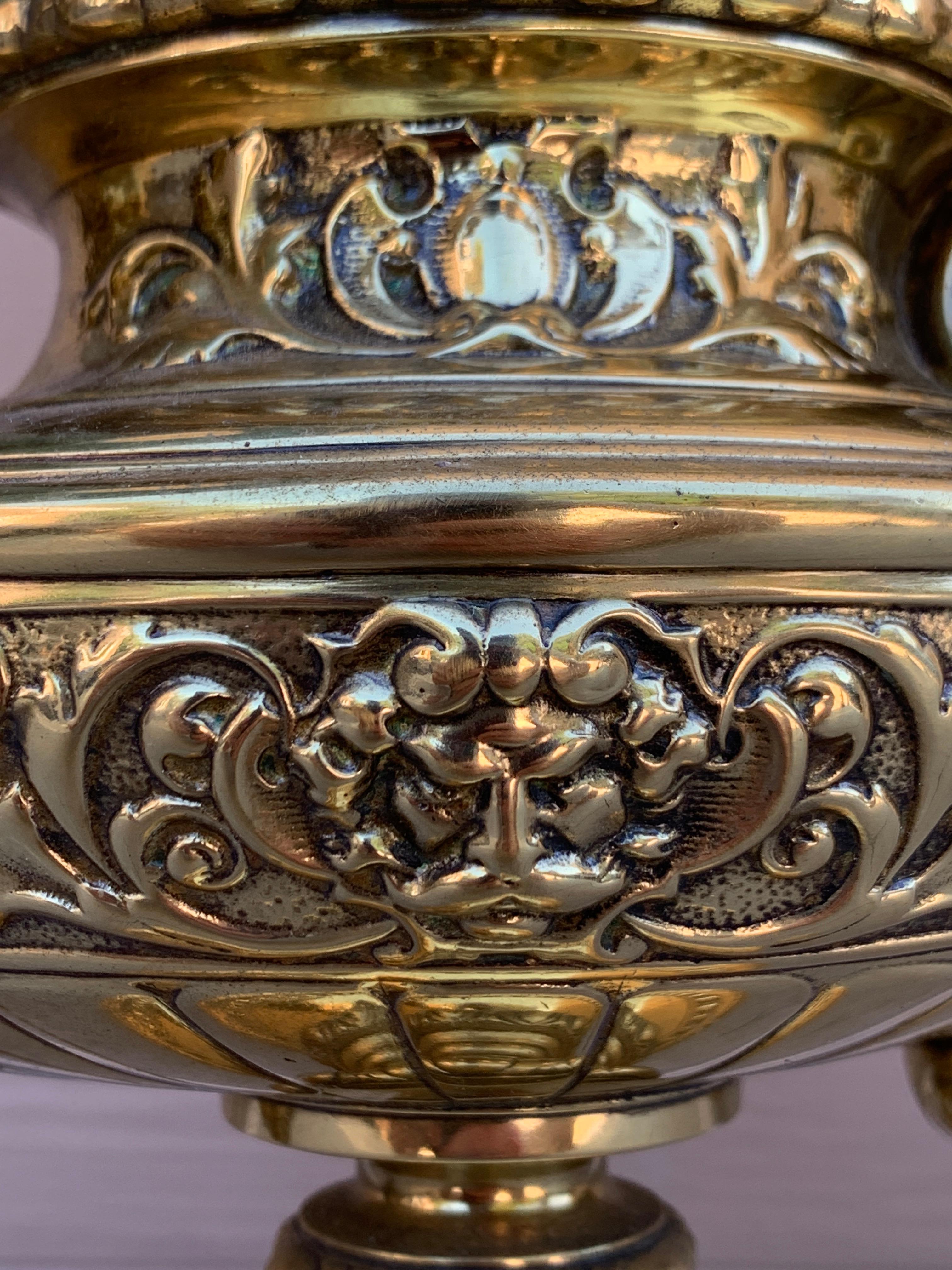 19th Century German Solid Brass Wild & Wessel Desk Lamp For Sale 8