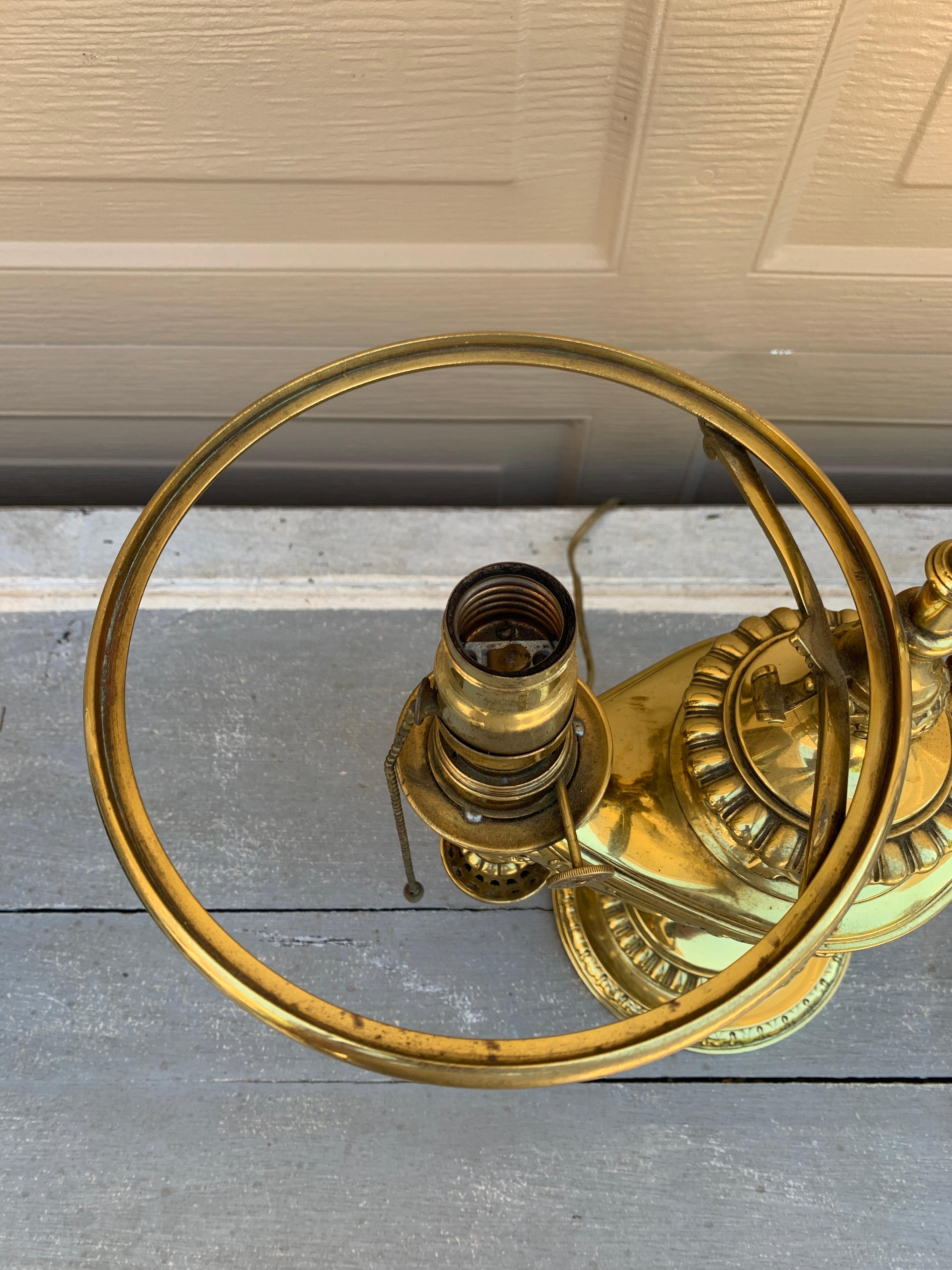 19th Century German Solid Brass Wild & Wessel Desk Lamp For Sale 10