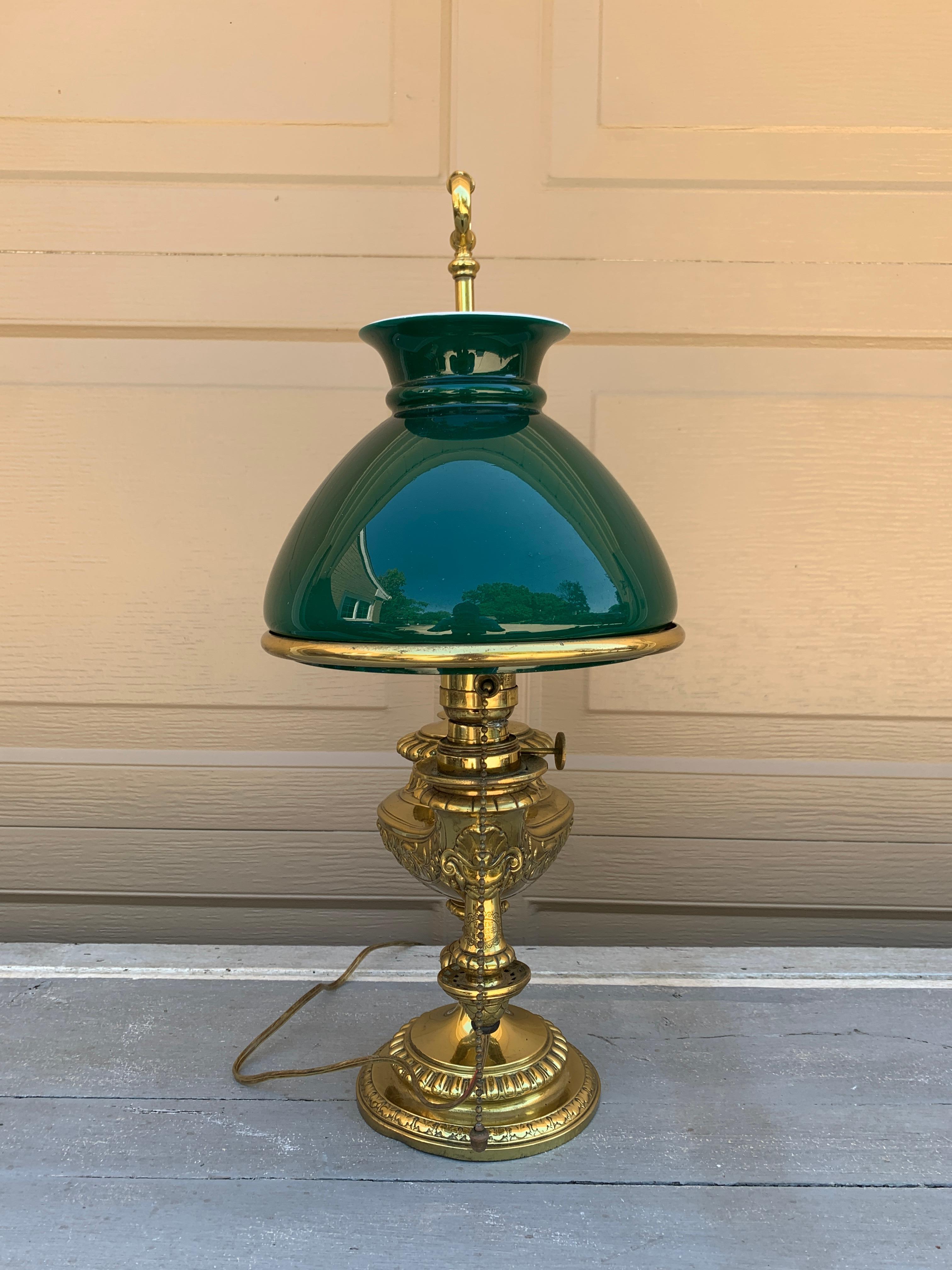 19th Century German Solid Brass Wild & Wessel Desk Lamp For Sale 11