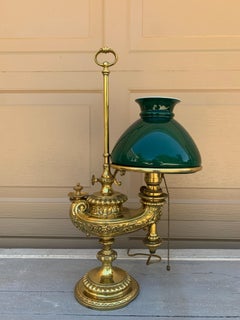 19th Century German Solid Brass Wild & Wessel Desk Lamp