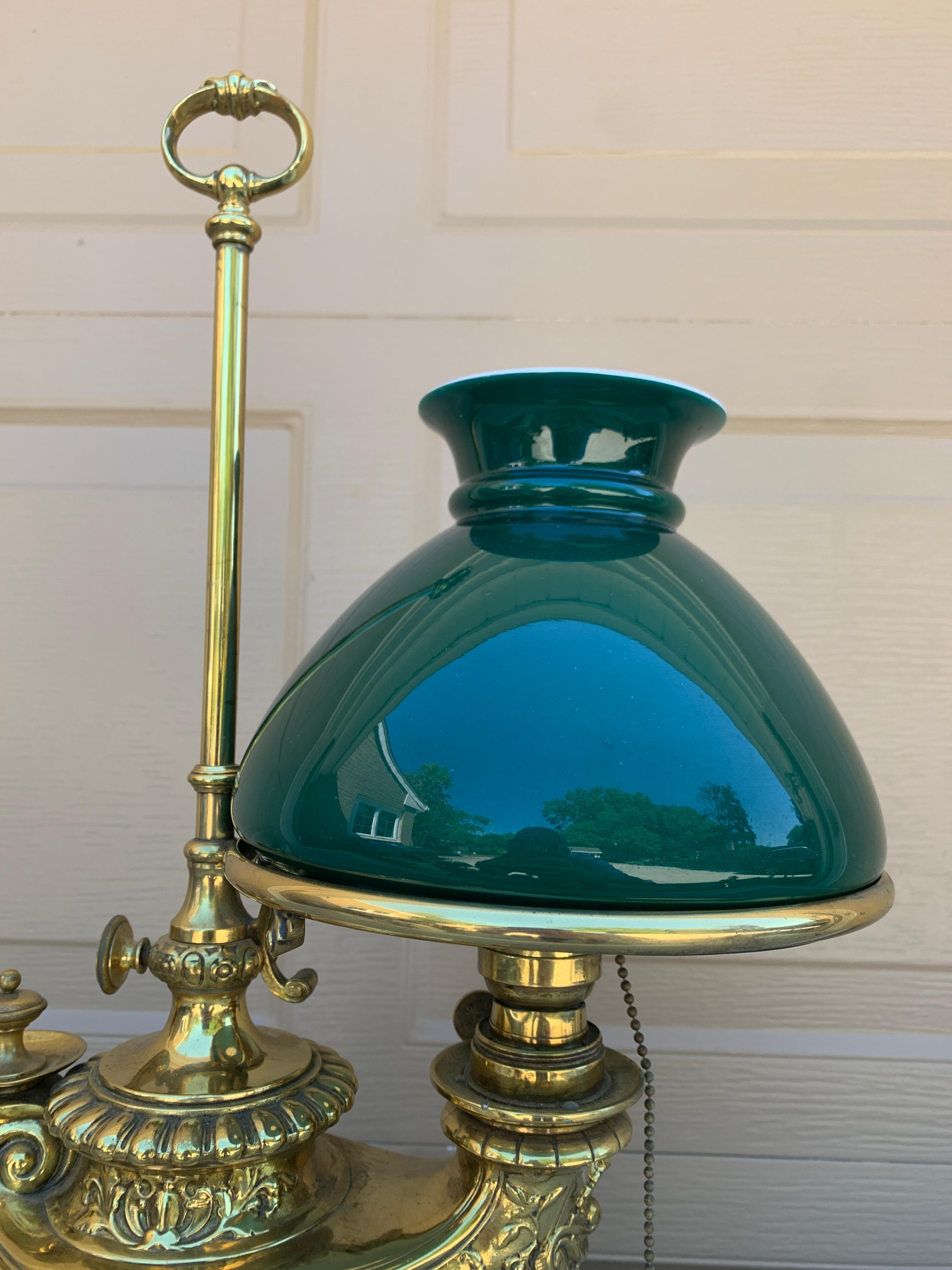 19th Century German Solid Brass Wild & Wessel Desk Lamp For Sale 1