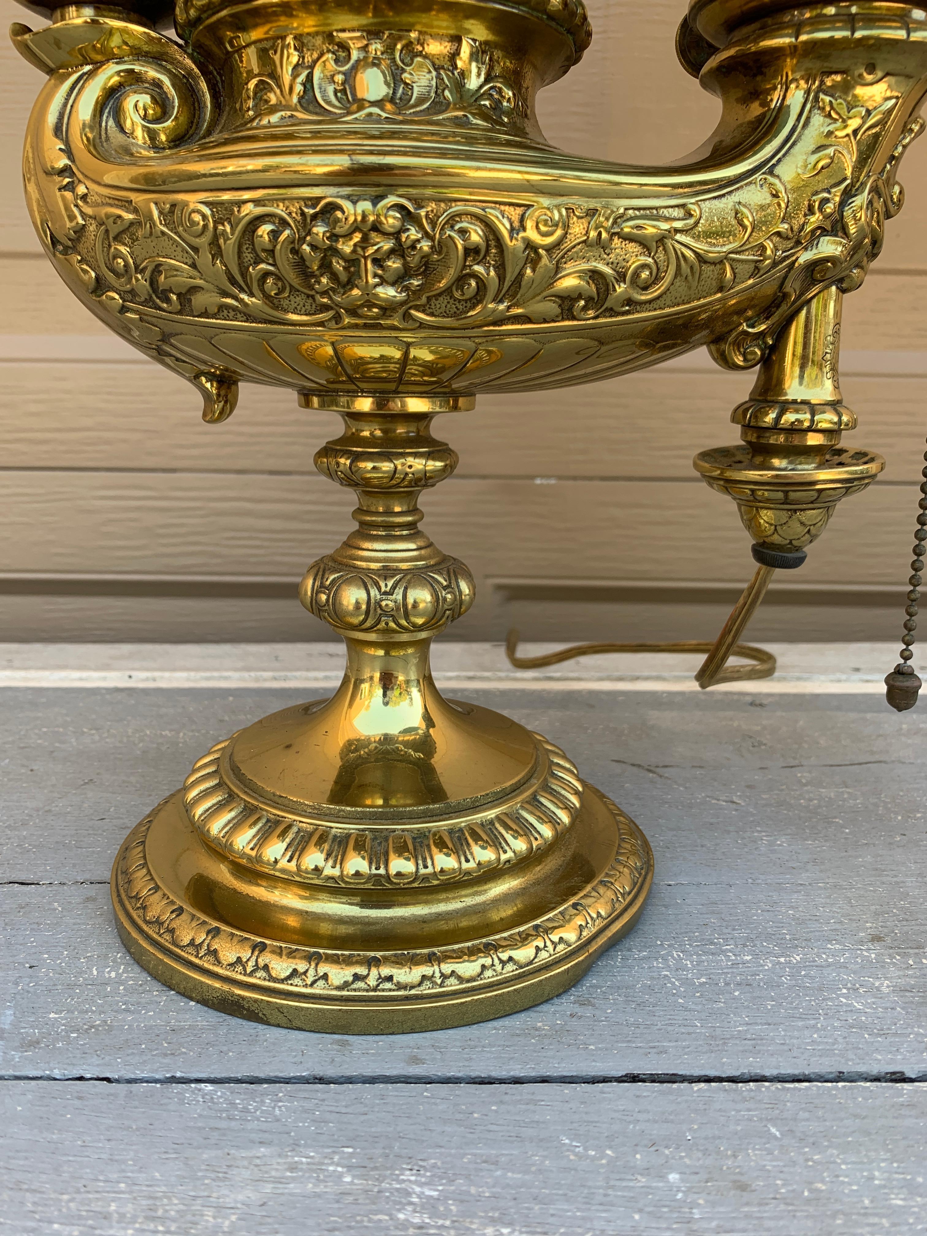 19th Century German Solid Brass Wild & Wessel Desk Lamp For Sale 4