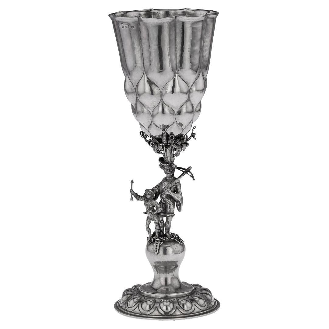 19th Century German Solid Silver Cup, Neresheimer & Sohne, c.1890 For Sale
