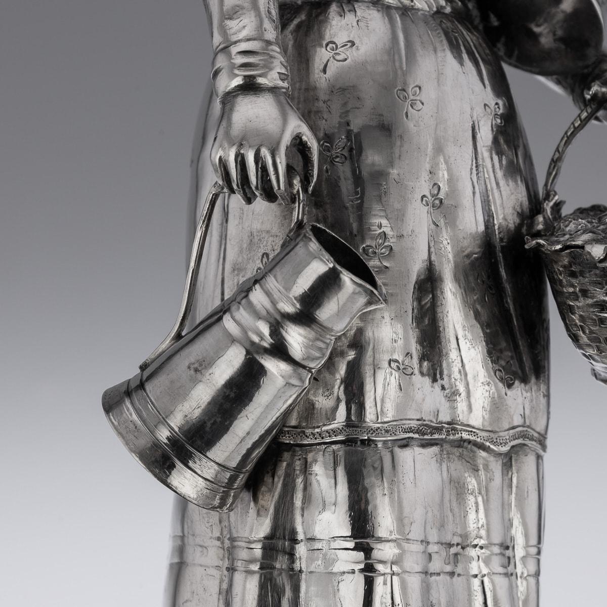 19th Century German Solid Silver Figure Of A Fruit Seller, c.1880 For Sale 11