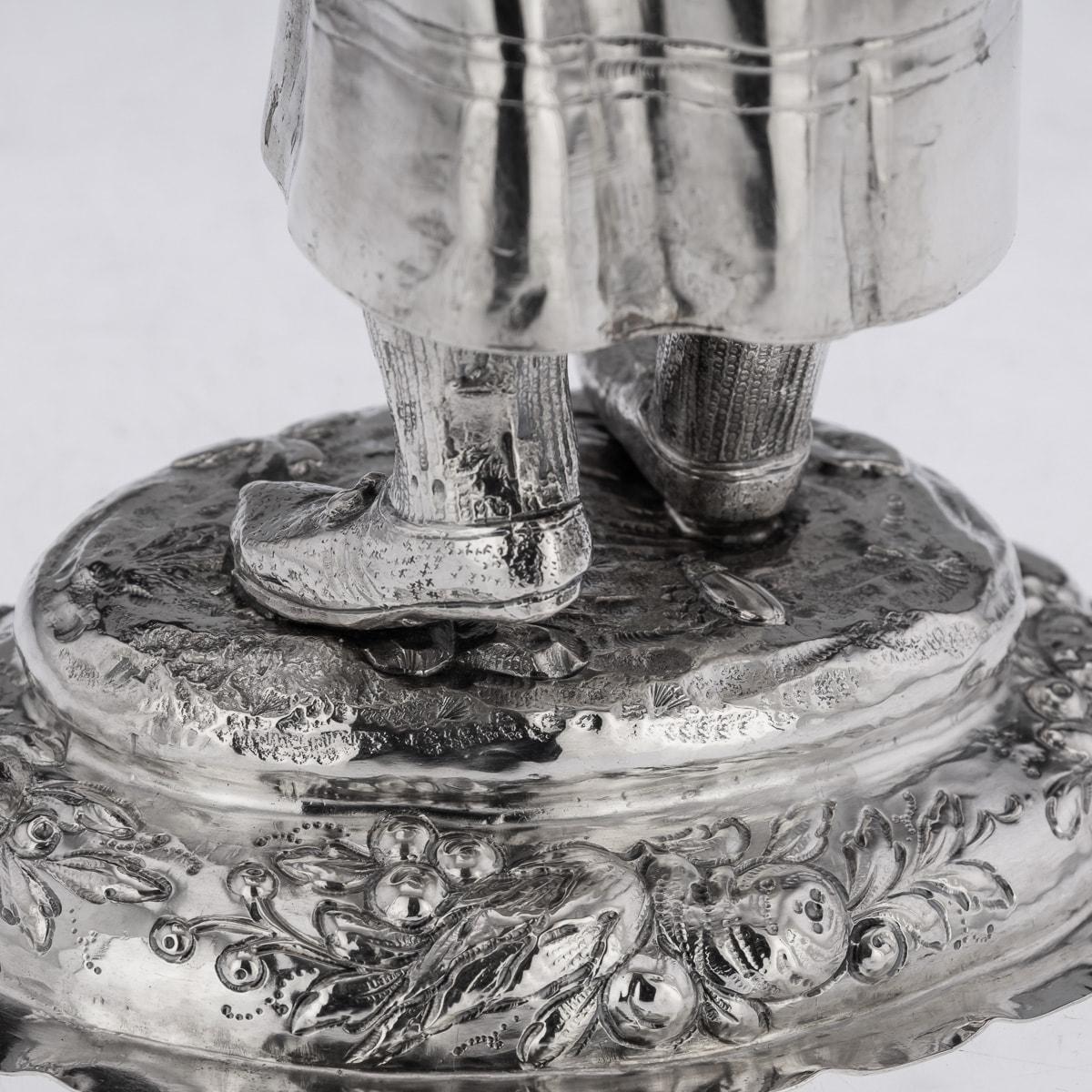 19th Century German Solid Silver Figure Of A Fruit Seller, c.1880 For Sale 17