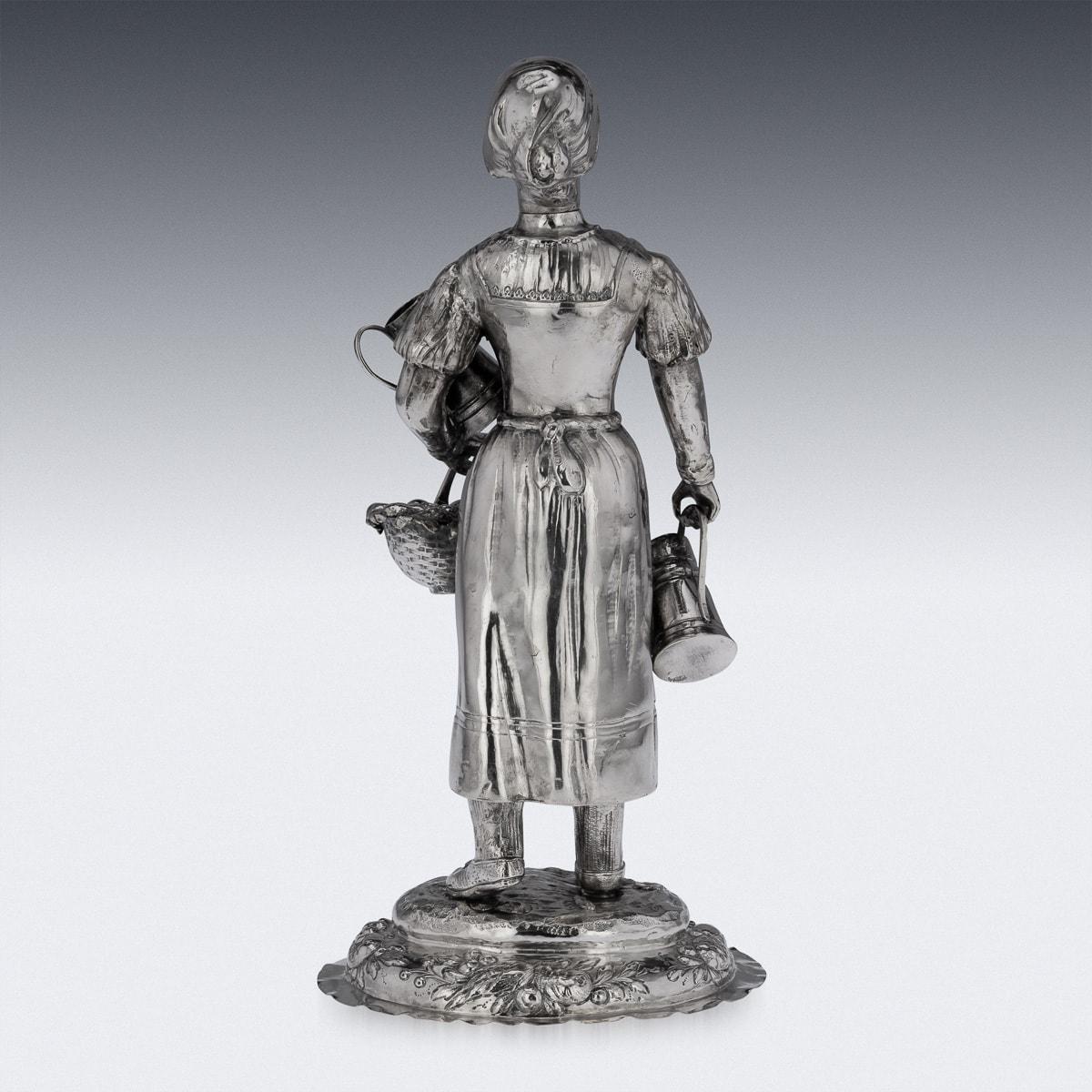 19th Century German Solid Silver Figure Of A Fruit Seller, c.1880 For Sale 2
