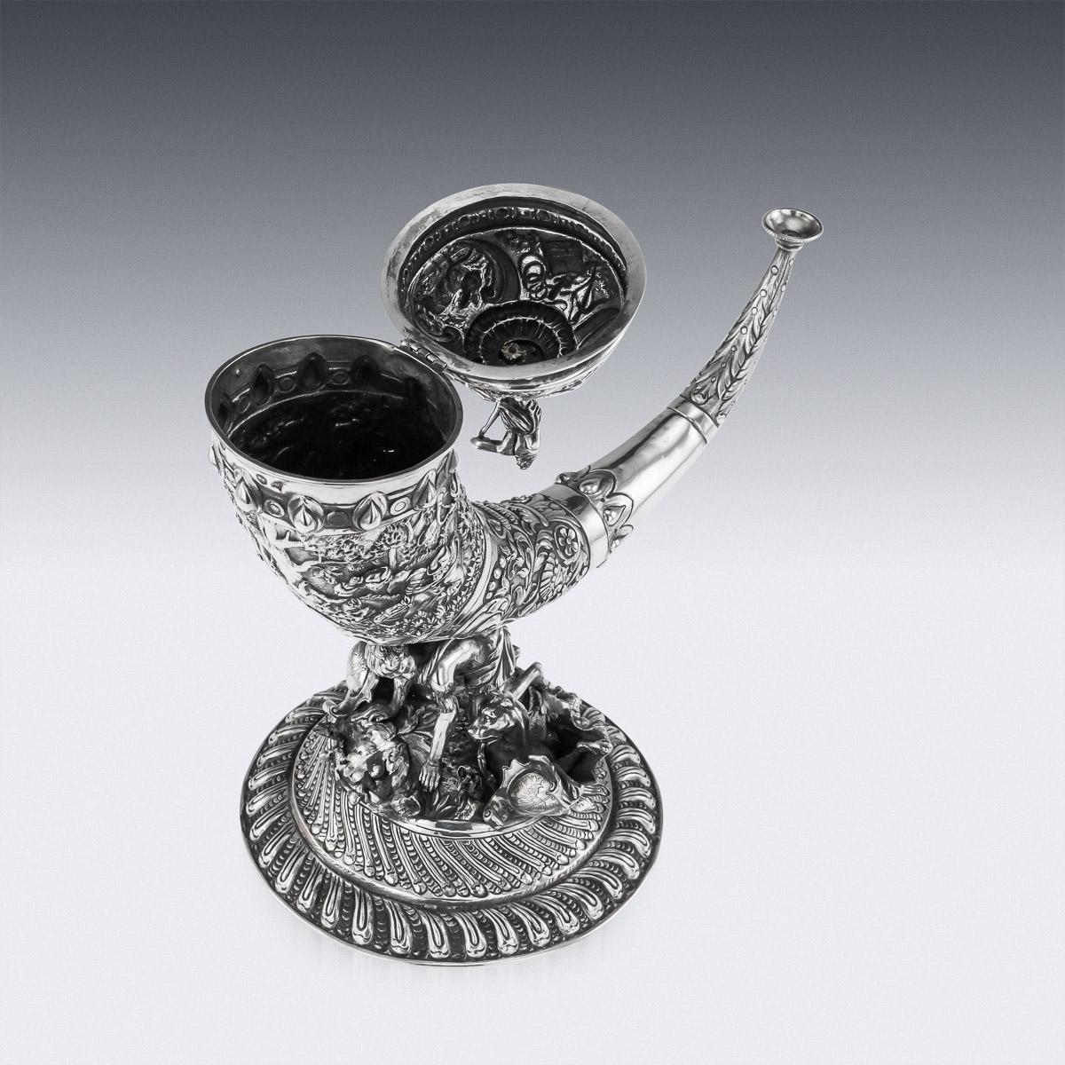 19th Century German Solid Silver Hunting Horn Cup, Schleissner & Sohne, c.1890 3