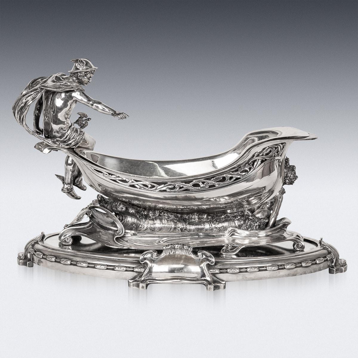 Other 19th Century German Solid Silver Mercury Centrepiece, Wilkens & Sohne c.1890 For Sale