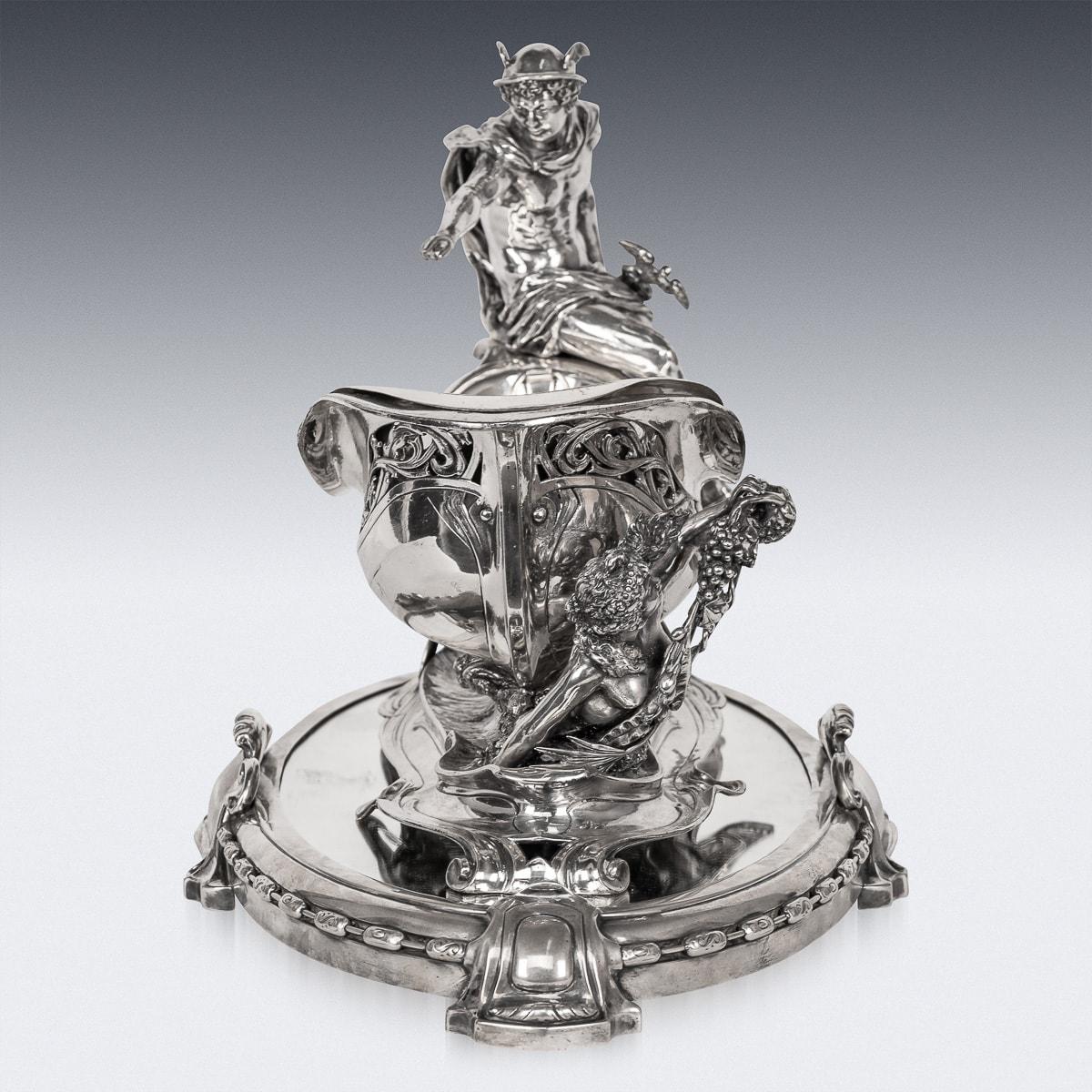 19th Century German Solid Silver Mercury Centrepiece, Wilkens & Sohne c.1890 In Good Condition For Sale In Royal Tunbridge Wells, Kent