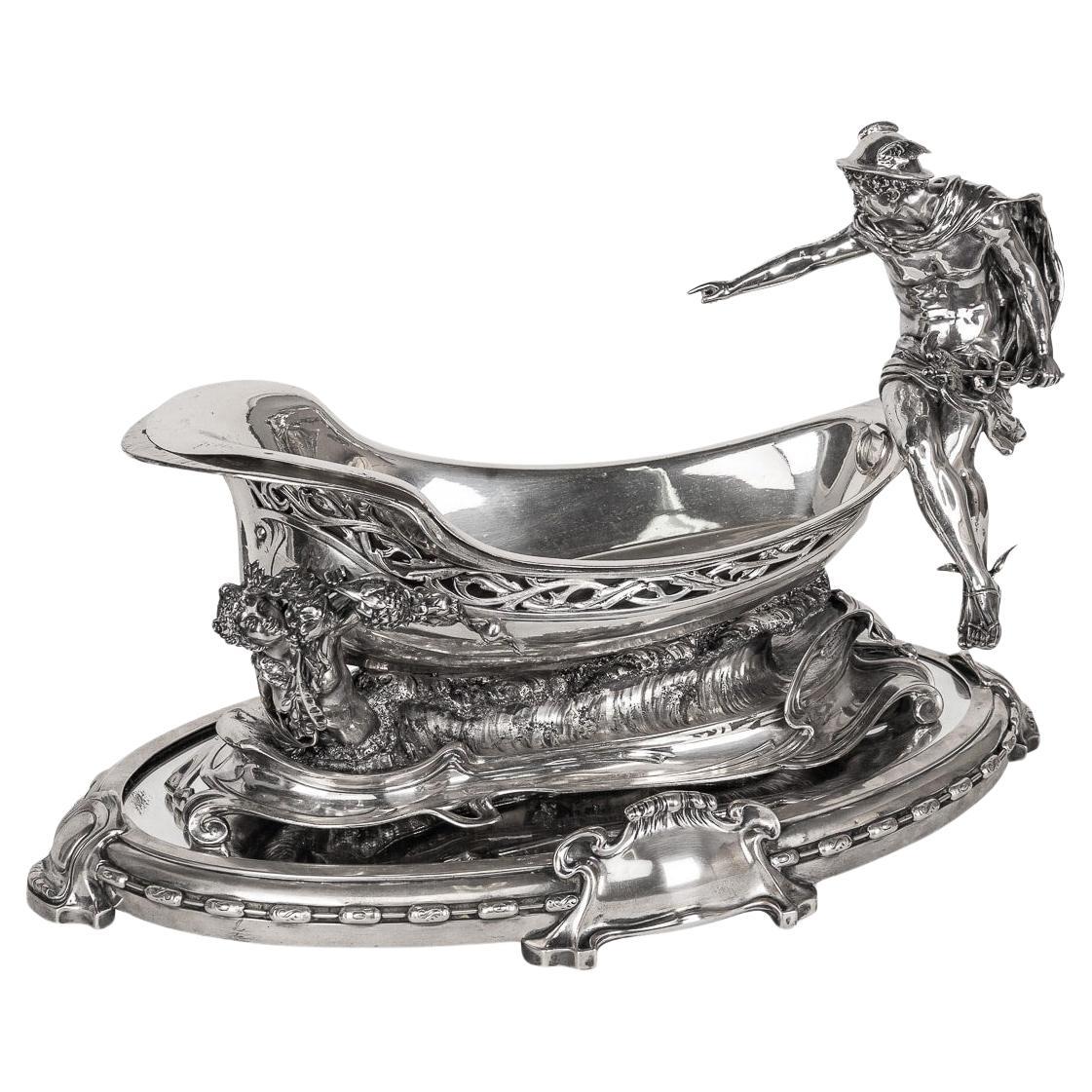 19th Century German Solid Silver Mercury Centrepiece, Wilkens & Sohne c.1890 For Sale