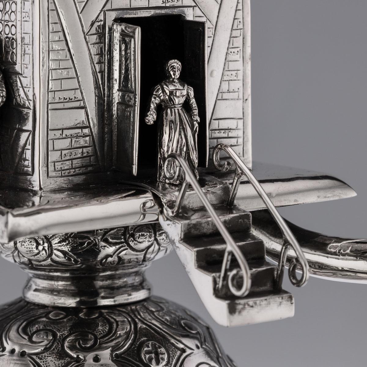 19th Century German Solid Silver Novelty Windmill Cup, c.1880 10