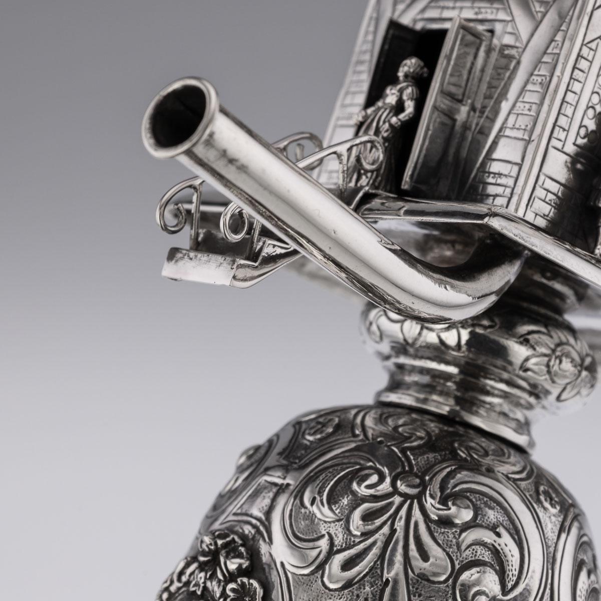 19th Century German Solid Silver Novelty Windmill Cup, c.1880 11