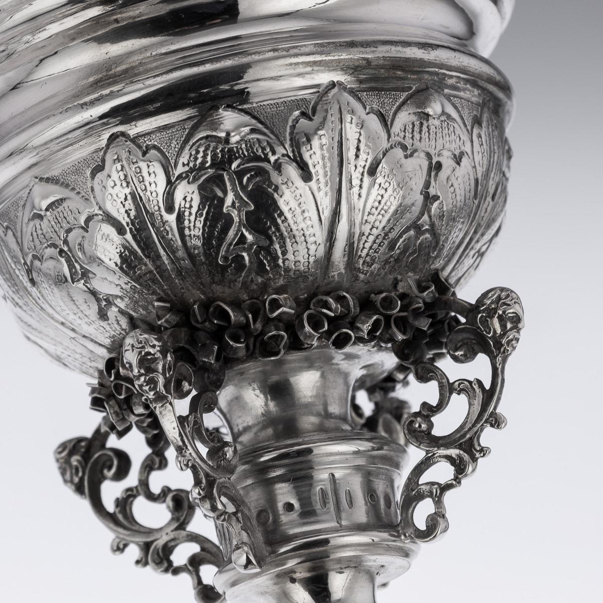 19th Century German Solid Silver Wine Goblet, Hanau, c.1850 For Sale 13