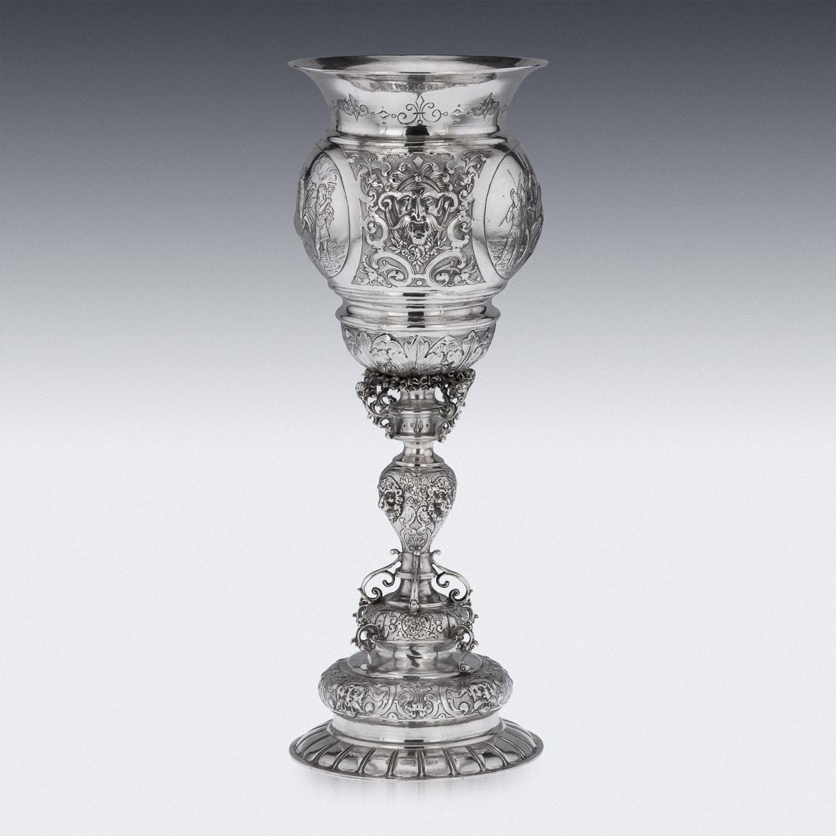 19th Century German Solid Silver Wine Goblet, Hanau, c.1850 In Good Condition For Sale In Royal Tunbridge Wells, Kent
