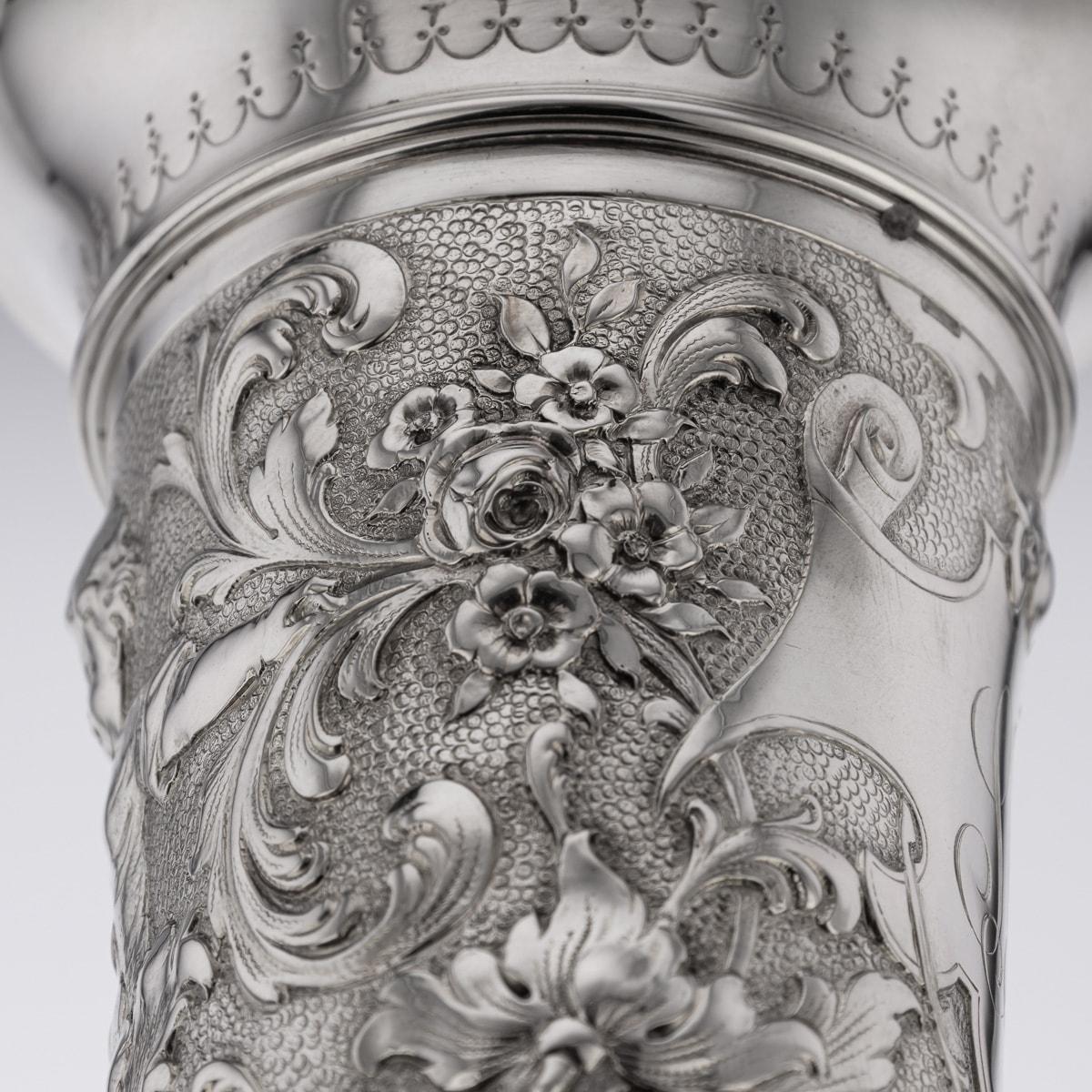 19th Century German Solid Silver Wine Goblet, Hanau, c.1890 For Sale 8