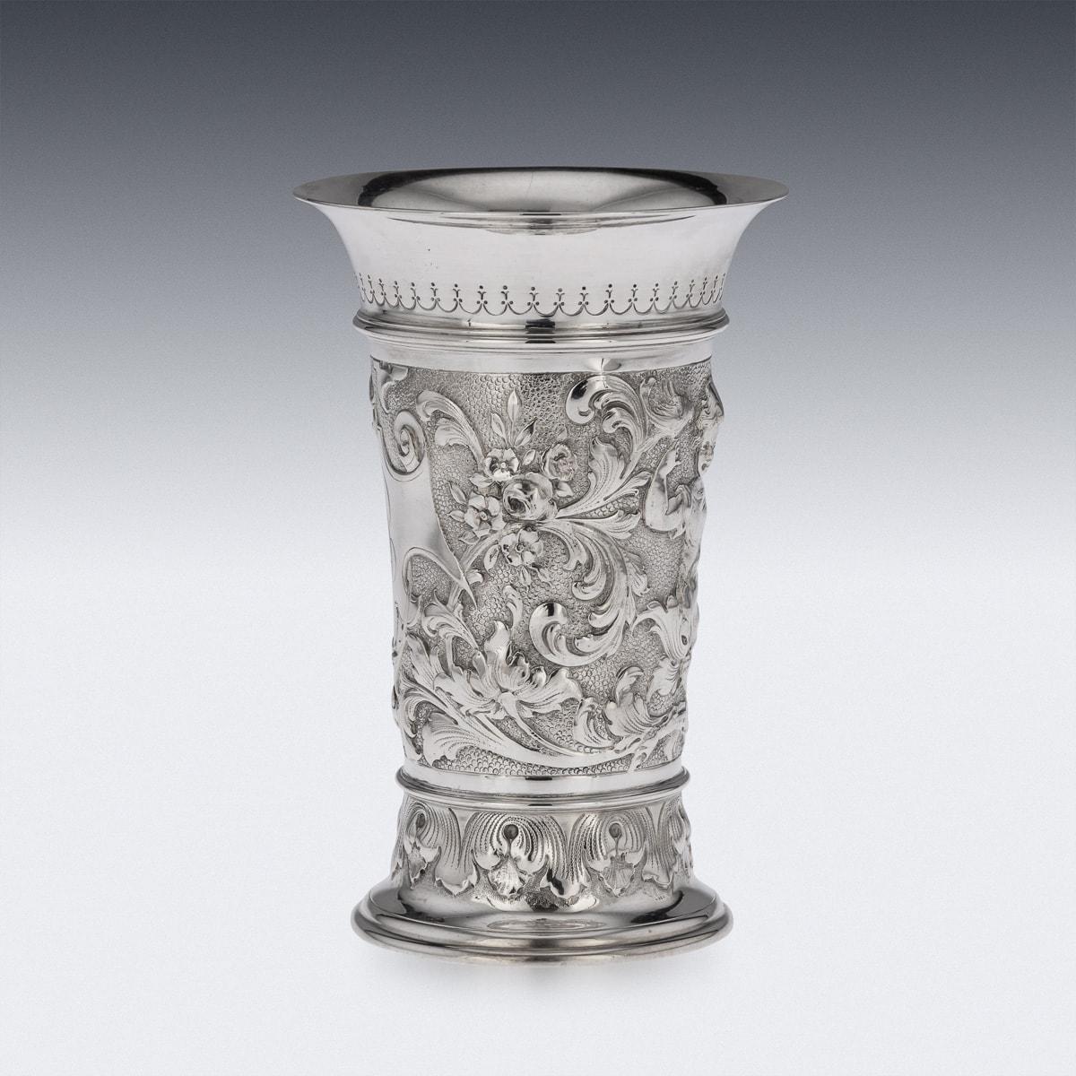 19th Century German Solid Silver Wine Goblet, Hanau, c.1890 In Good Condition For Sale In Royal Tunbridge Wells, Kent