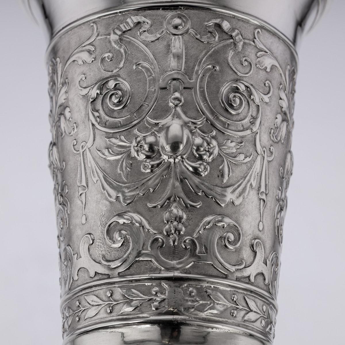 19th Century German Solid Silver Worms Shooting Presentation Cup, Hanau, c.1895 For Sale 9