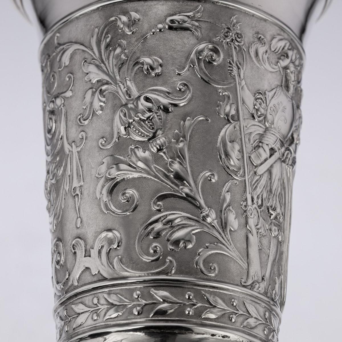 19th Century German Solid Silver Worms Shooting Presentation Cup, Hanau, c.1895 For Sale 10