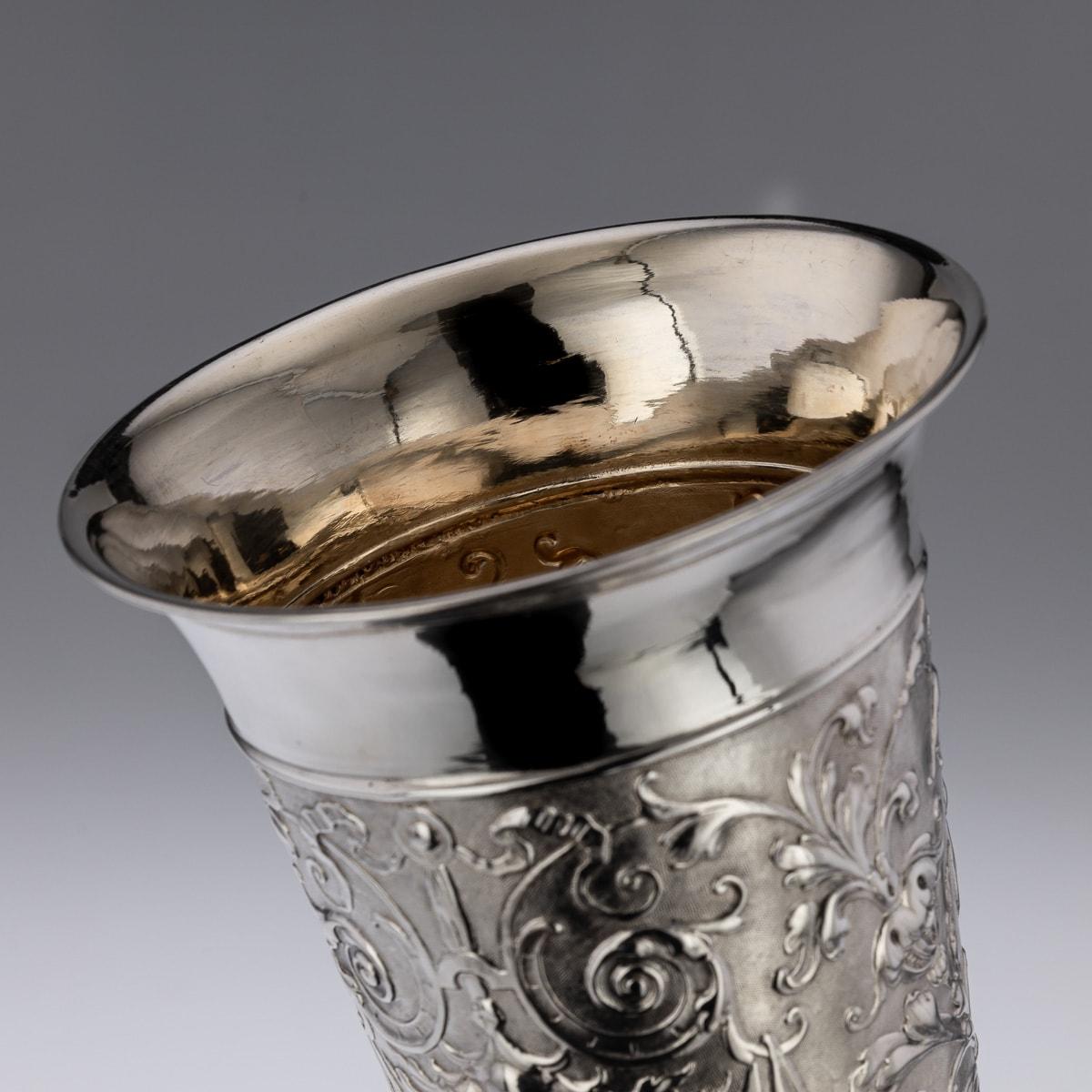 19th Century German Solid Silver Worms Shooting Presentation Cup, Hanau, c.1895 For Sale 13