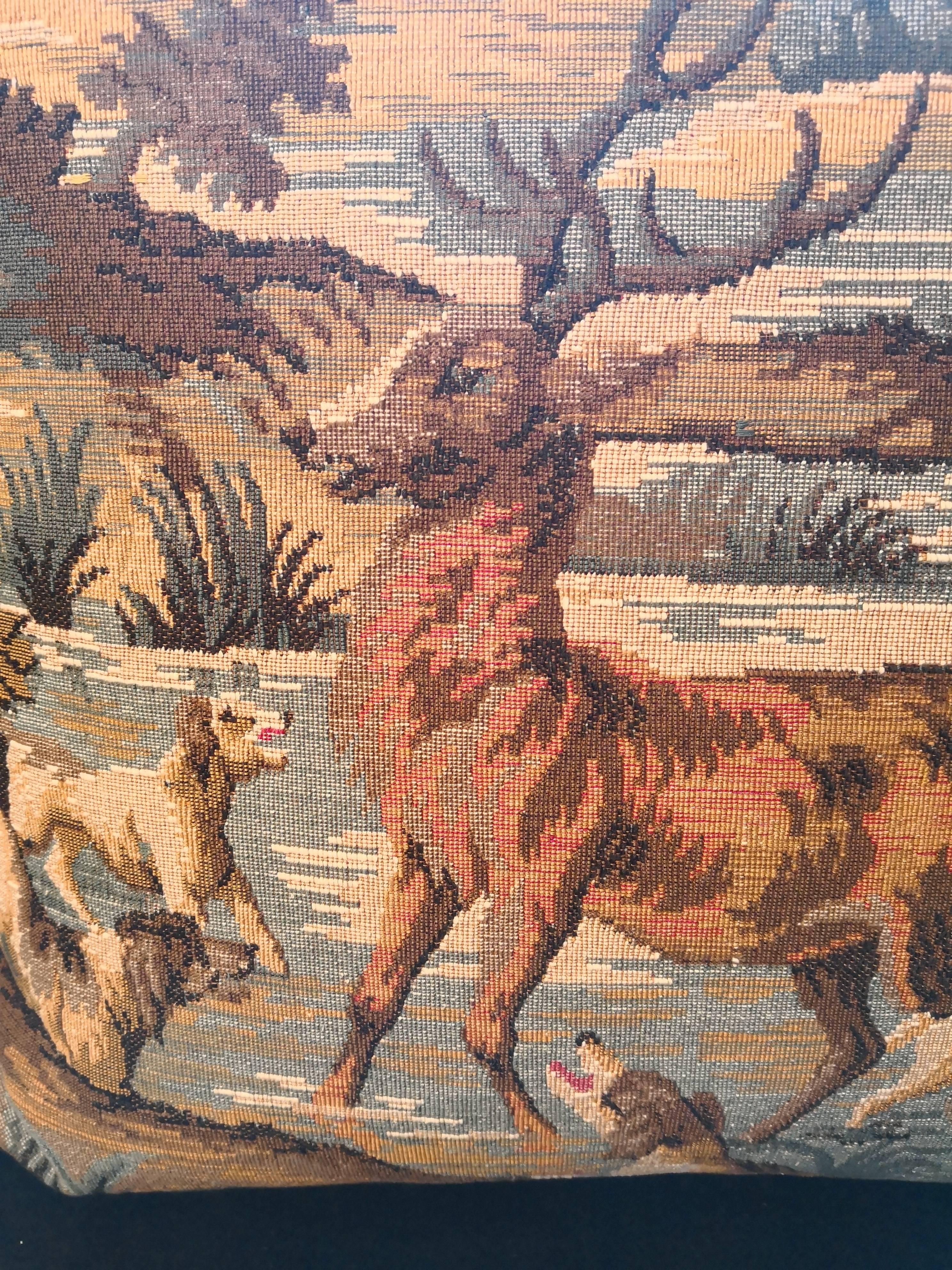 Black Forest 19th Century German Tapestry Fragment with Hunting Scene