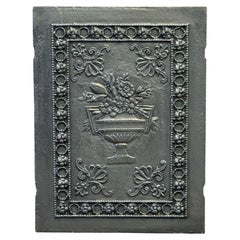 Antique 19th Century German Victorian Period 'Flower Basket' Fireback / Backsplash
