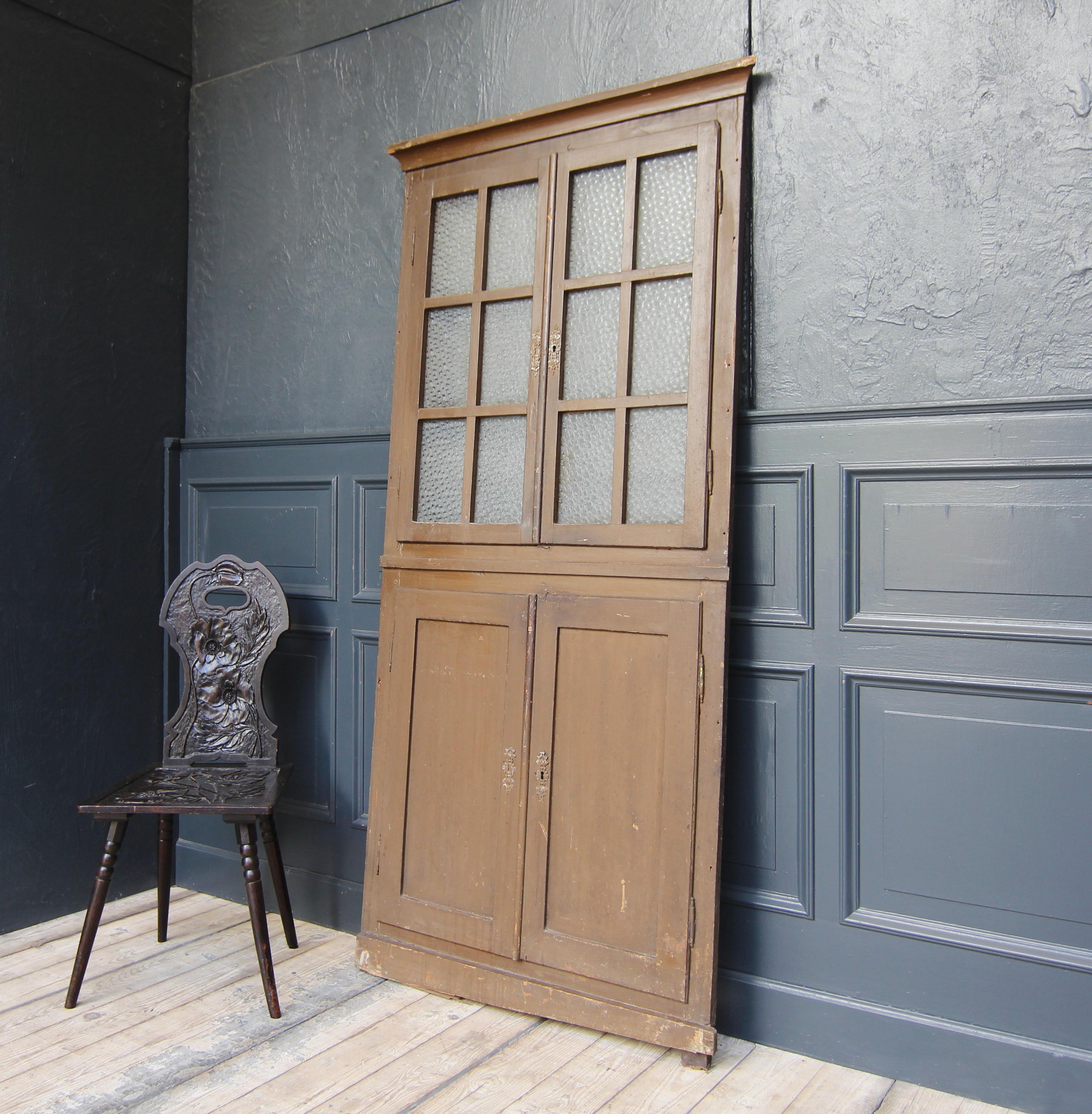 Painted 19th Century German Wall Cabinet Facade For Sale